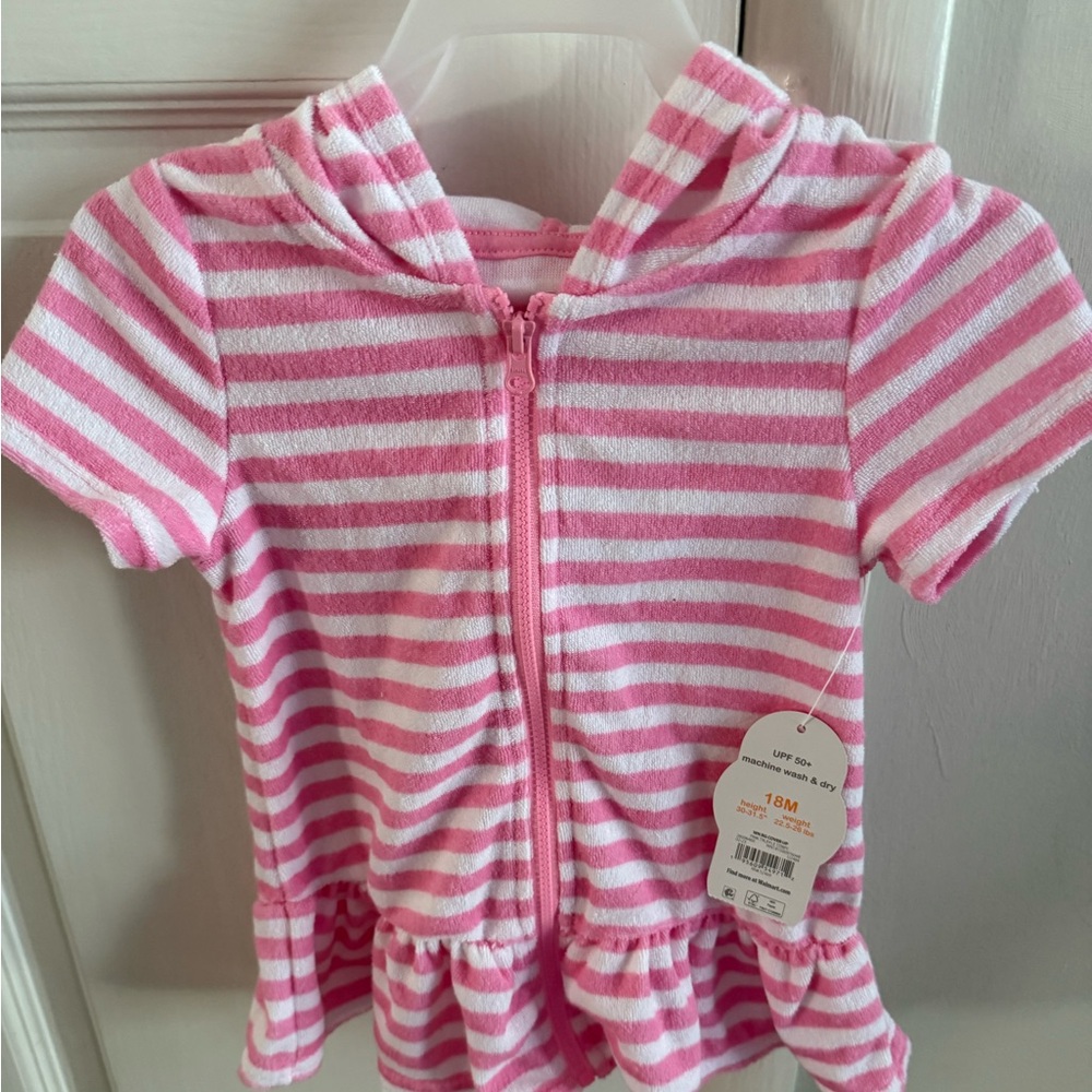 Pink and White Striped Baby Romper